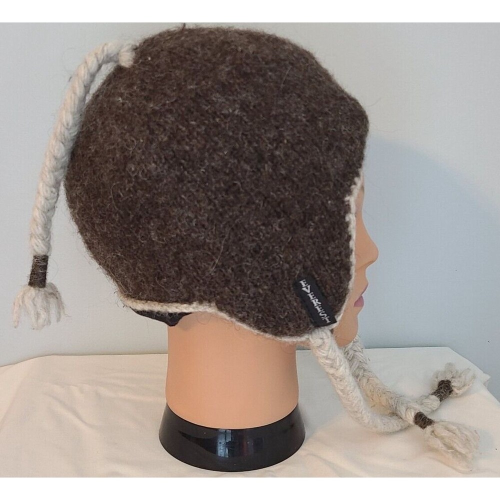 Everest Designs Nepal Ear Flap Hat Wool Beanie Cap Winter Fleece Lined Tassel - Picture 3 of 10